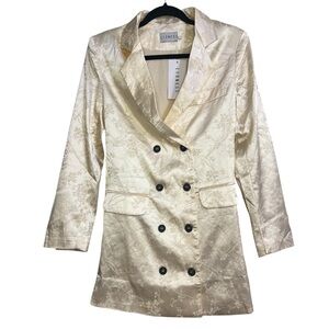 Lioness Champagne Floral Jacquard Double-Breasted Blazer Dress